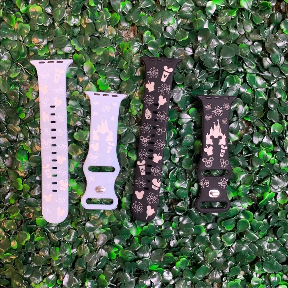 Disney Parks Themed Silicone Watch Bands for Apple Smart Watch 42/44/45/49mm